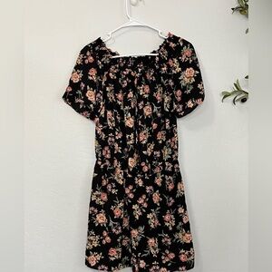 Black Floral Off Shoulder Romper by Gilli